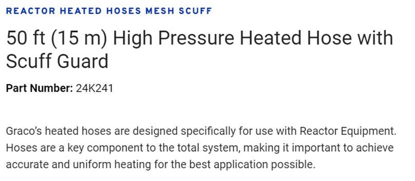 GRACO HEATED HOSE